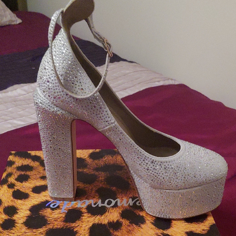 Elegant Silver Platform Heels